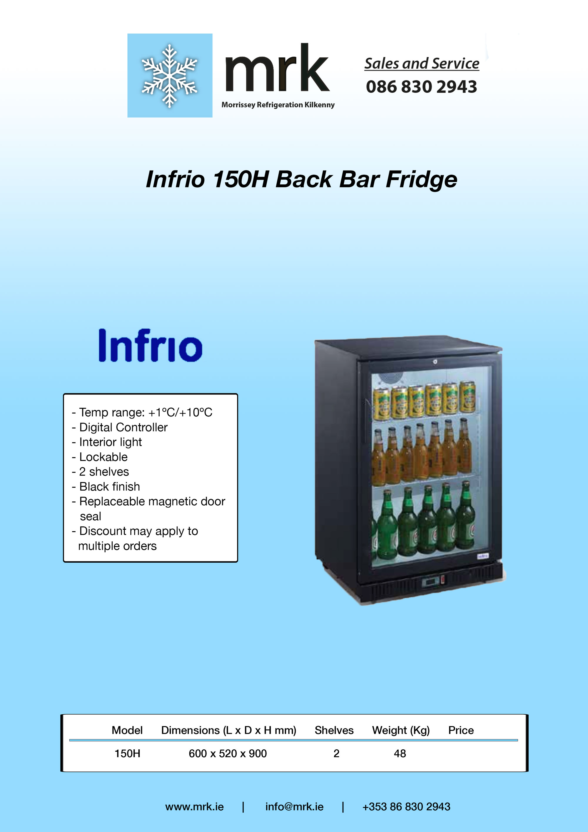 Infrio-150H-Back-Bar-Fridge