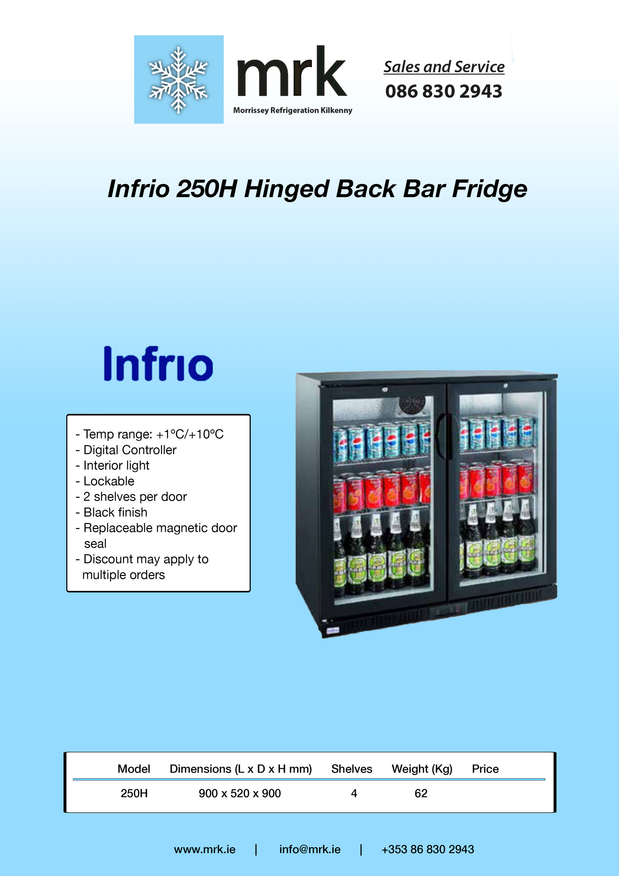 Infrio-250H-Back-Bar-Fridge